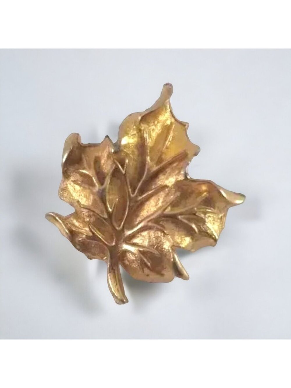 Vintage Maple Leaf Brooch Gold Tone 1"